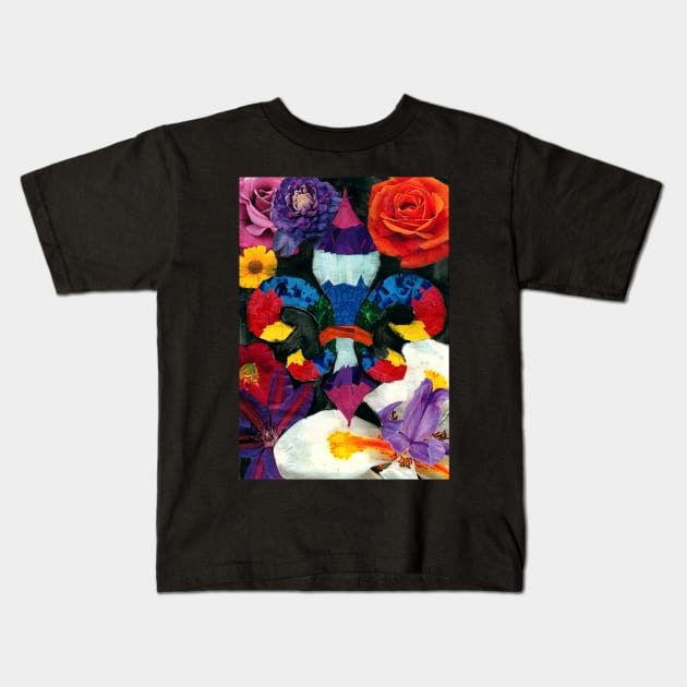 Floral Fleur De Lys Kids T-Shirt by cajunhusker